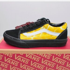 Vans Old Skool Black Yellow Glow in the Dark Shoes Sz 2.5  Kids